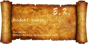Bodoki Kevin névjegykártya